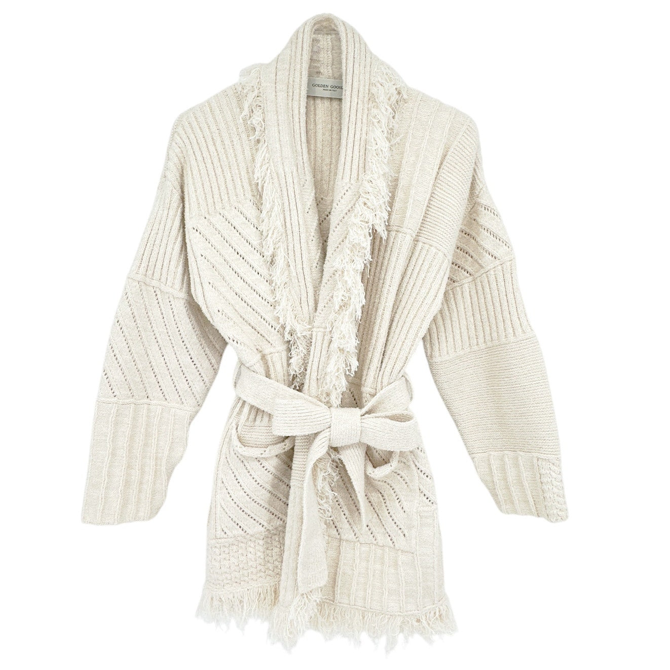 GOLDEN GOOSE Journey Knit Belted Cardigan M
