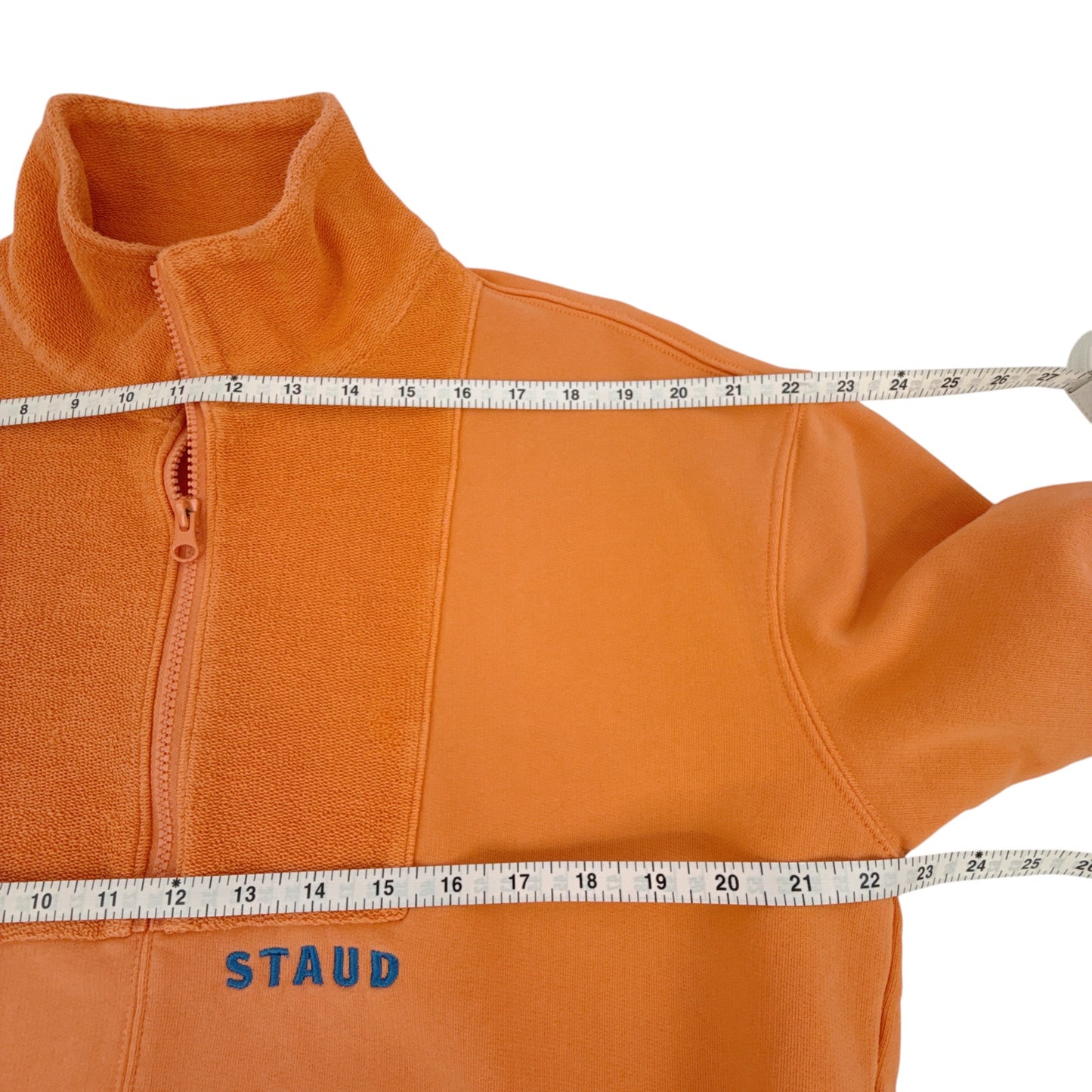 STAUD French Terry Zip Front Sweatshirt S