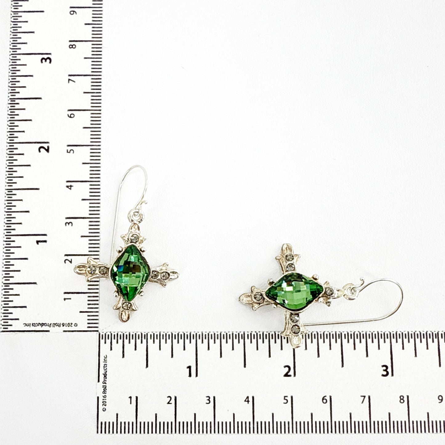 VIRGINS SAINTS & ANGELS VSA Ice Cross Earrings in Silver & Tourmaline