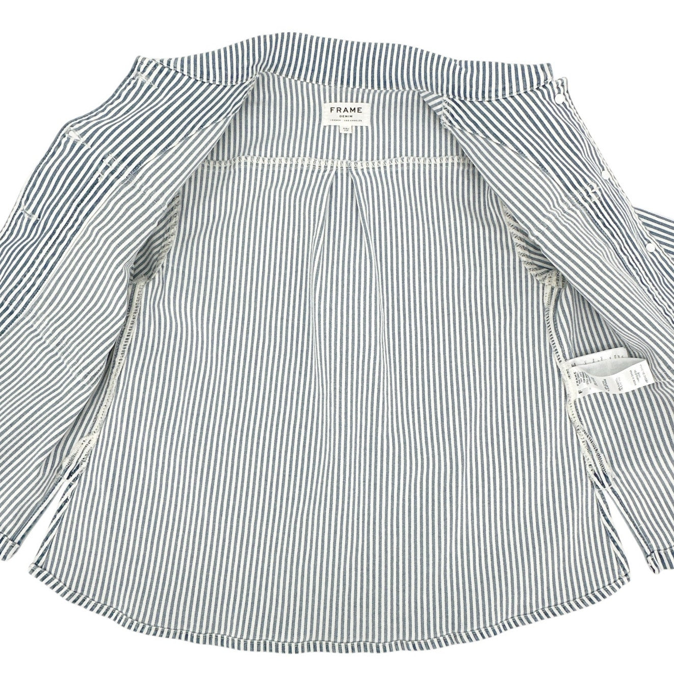 FRAME Engineer Striped Denim Shirt Jacket XS