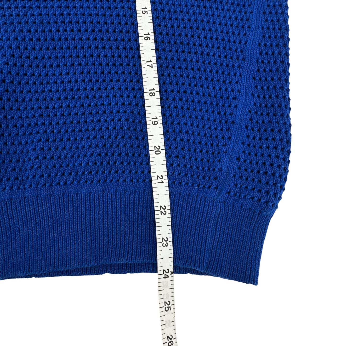 TORY BURCH Mesh Polo Sweater in Bondi Blue M