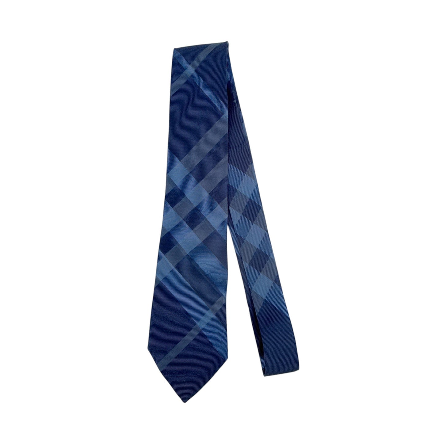 BURBERRY Manston Exploded Check Silk Tie in Dark Blue
