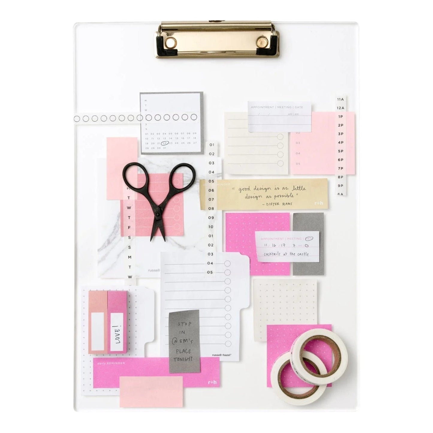 RUSSELL+HAZEL Acrylic + Gold Clear Clipboard