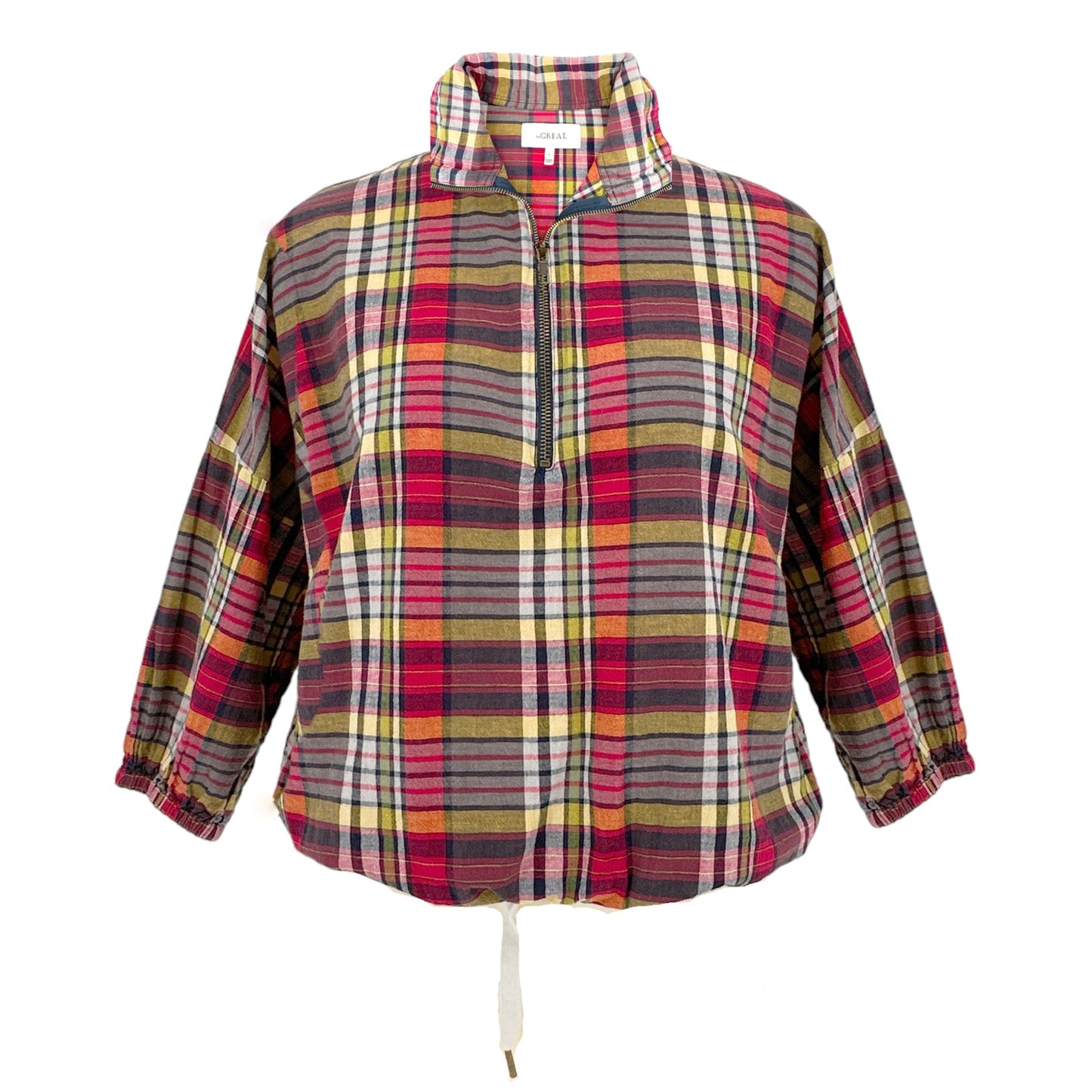 The GREAT. The Journey Pullover in Bluegrass Plaid 1|S