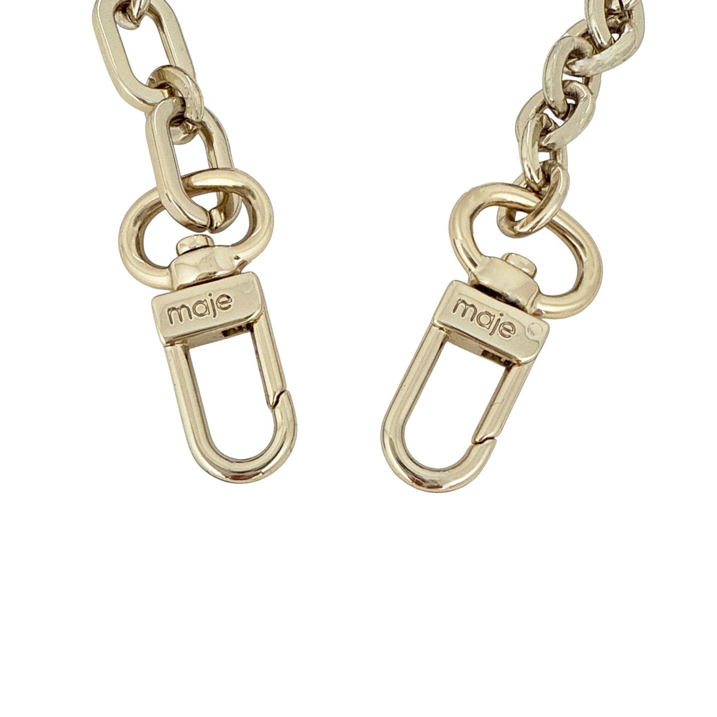 MAJE Detachable Chain Shoulder Strap in Pale Gold