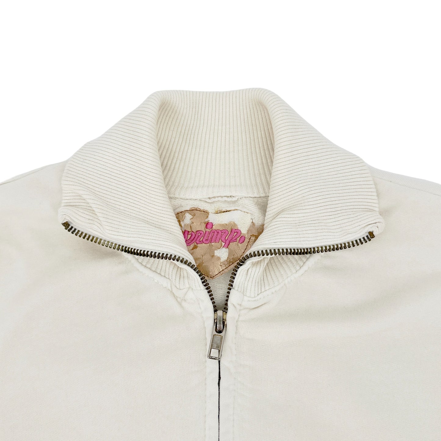 PRIMP Sequin Zip Sweatshirt in Cream & Gold S