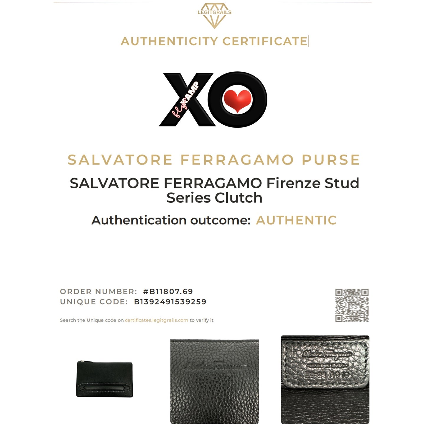 SALVATORE FERRAGAMO Firenze Stud Series Clutch