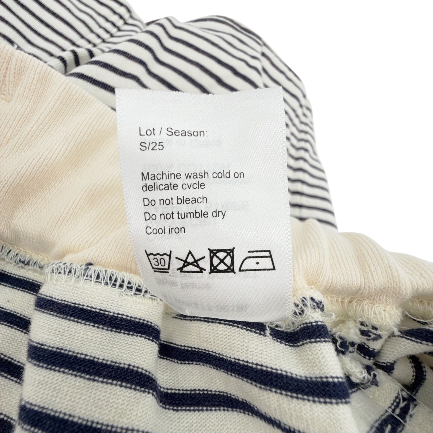R13 Layered Pocket Sweatshorts in Navy/Ecru Narrow Stripe S