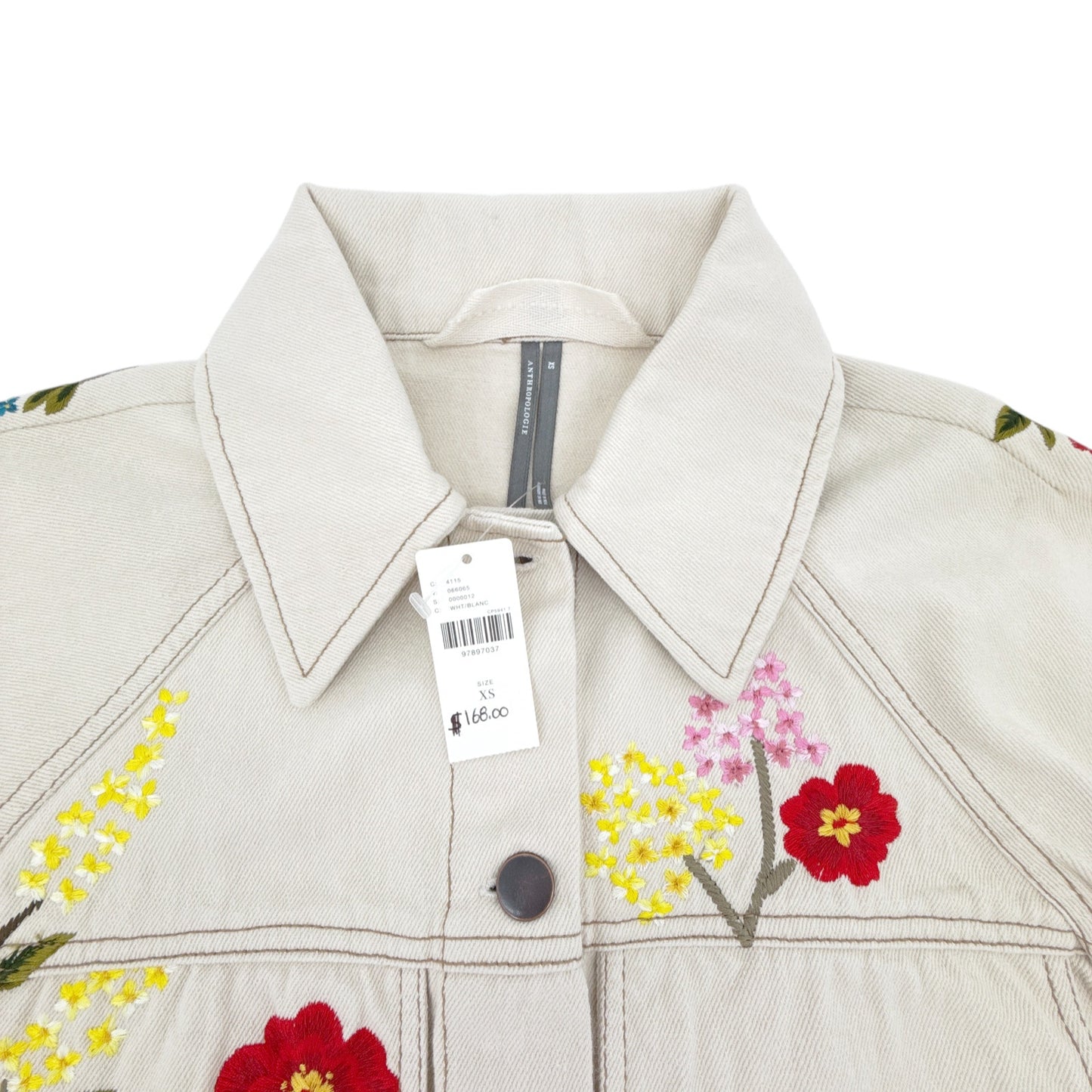 ANTHROPOLOGIE Floral Embroidered Jacket XS
