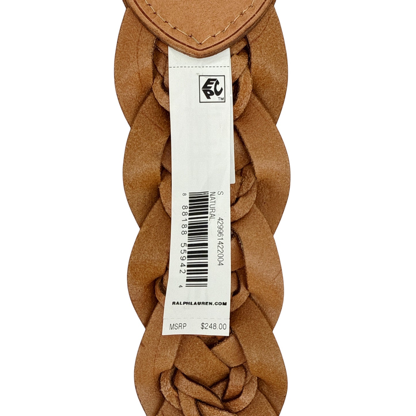 POLO RALPH LAUREN Double-Braided Leather Belt Natural S