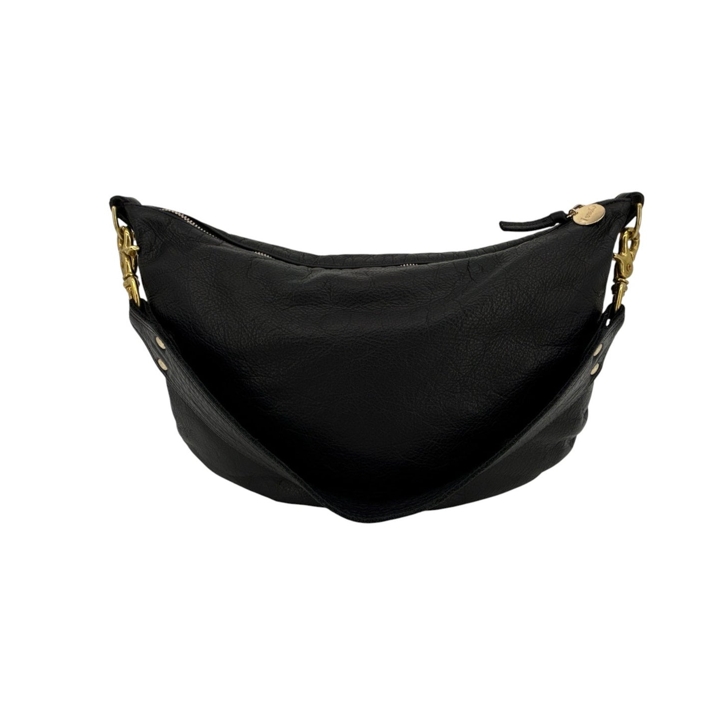 CLARE V. Moyen Messenger in Relaxed Black with Braided Crossbody Strap