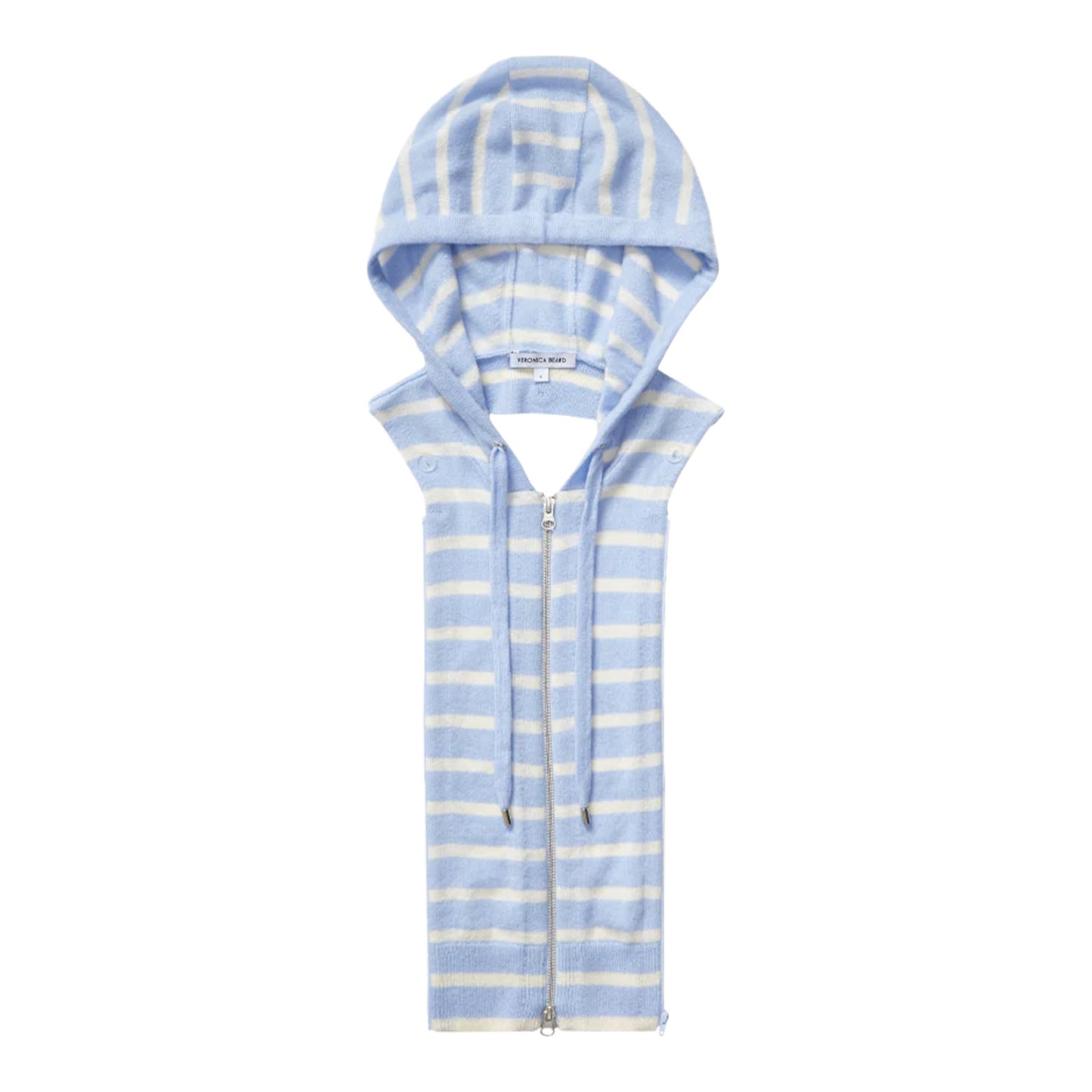 VERONICA BEARD Cashmere Hoodie Dickey in Bluebell/Ivory