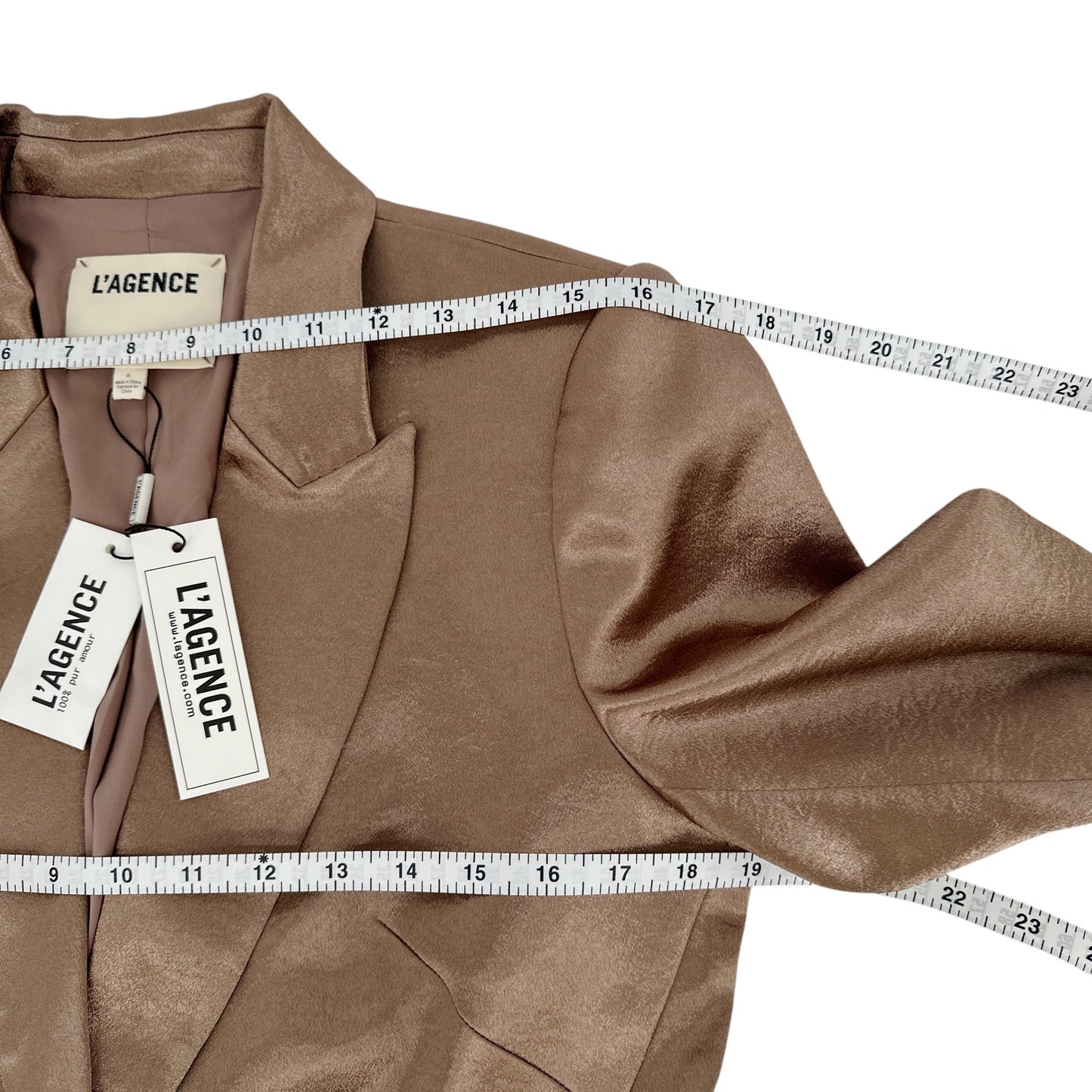 L'AGENCE Chamberlain Metallic Blazer in Sparrow 8|M