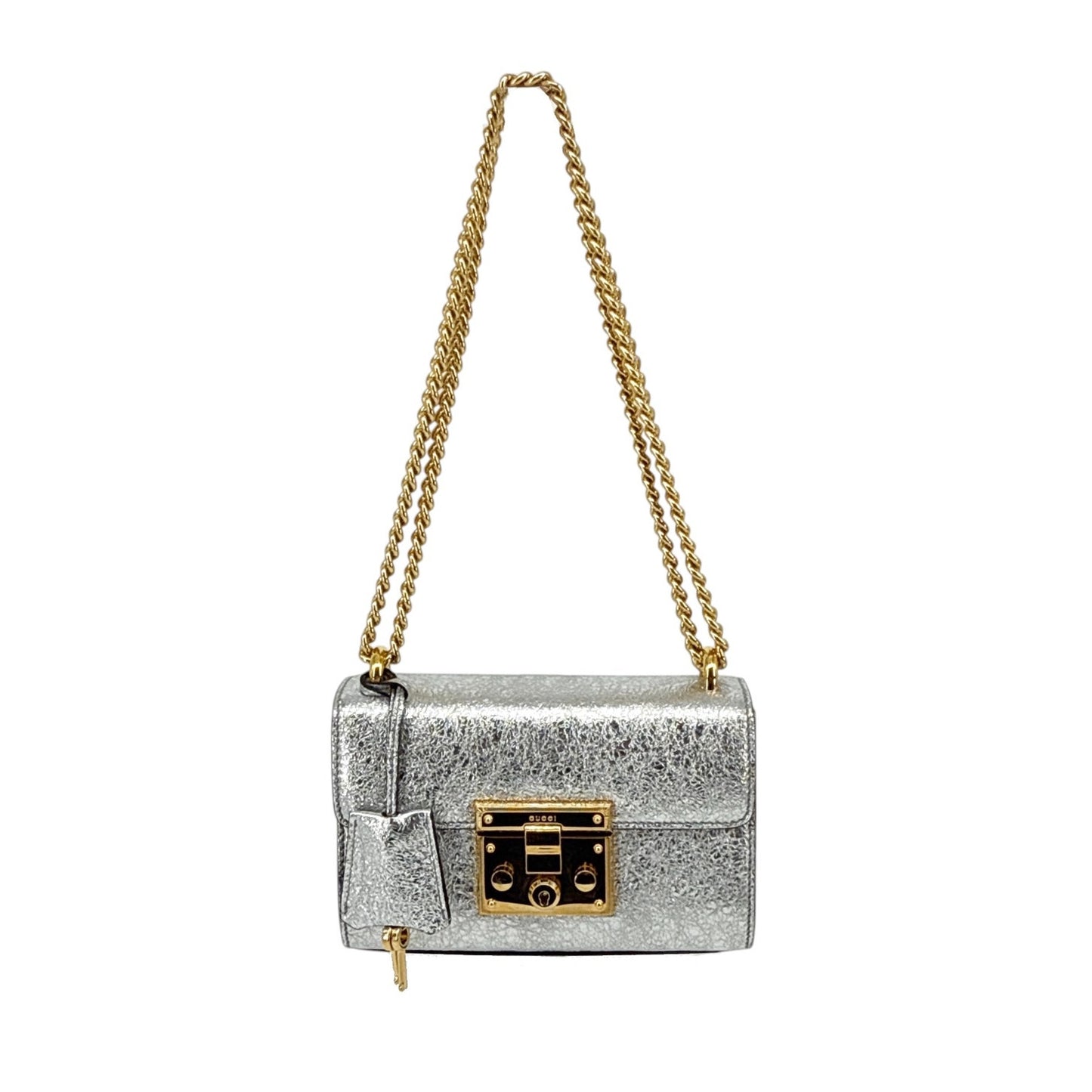 GUCCI Padlock Bag in Metallic Silver