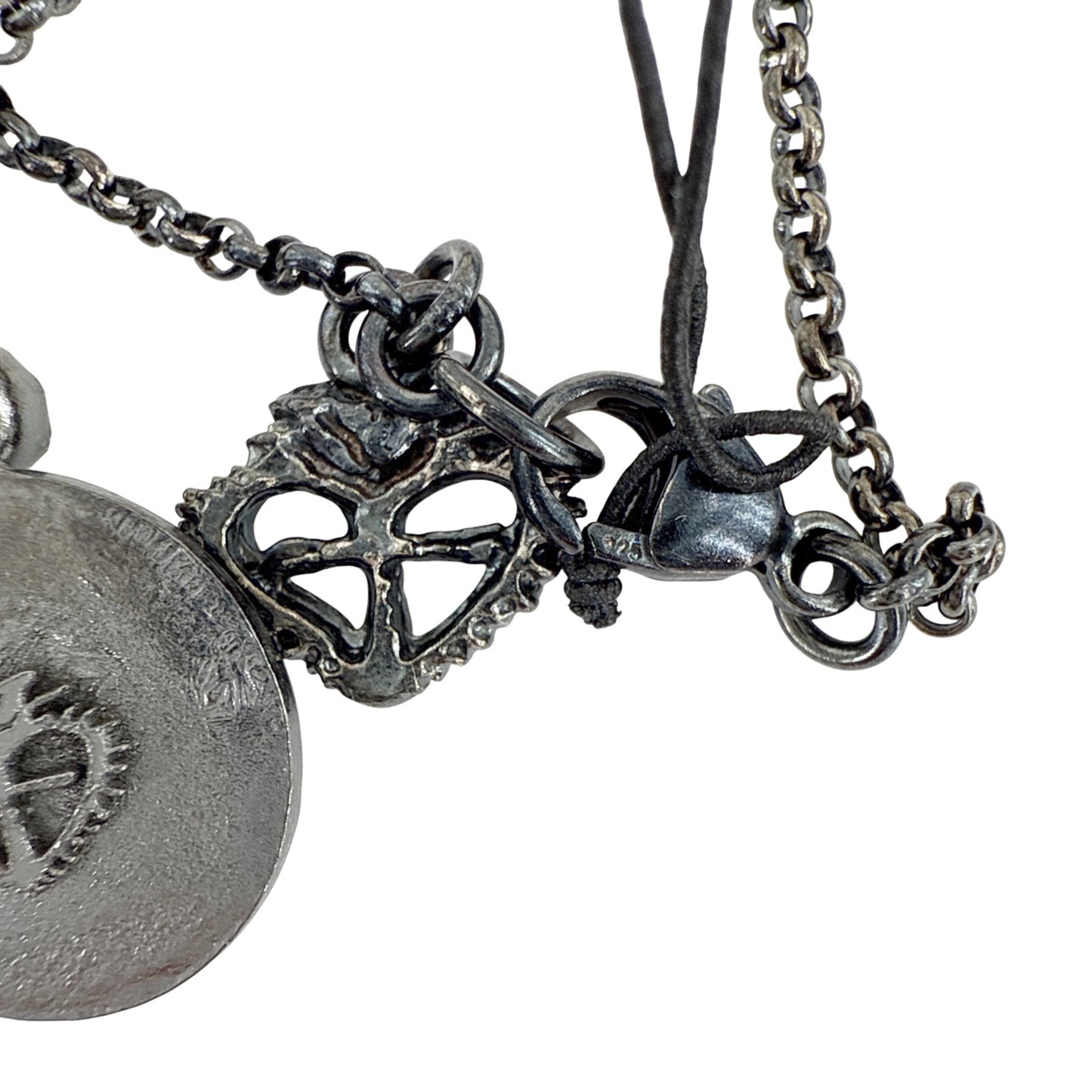 VIRGINS SAINTS & ANGELS VSA Saint Christopher Charm SS Necklace in Gunmetal