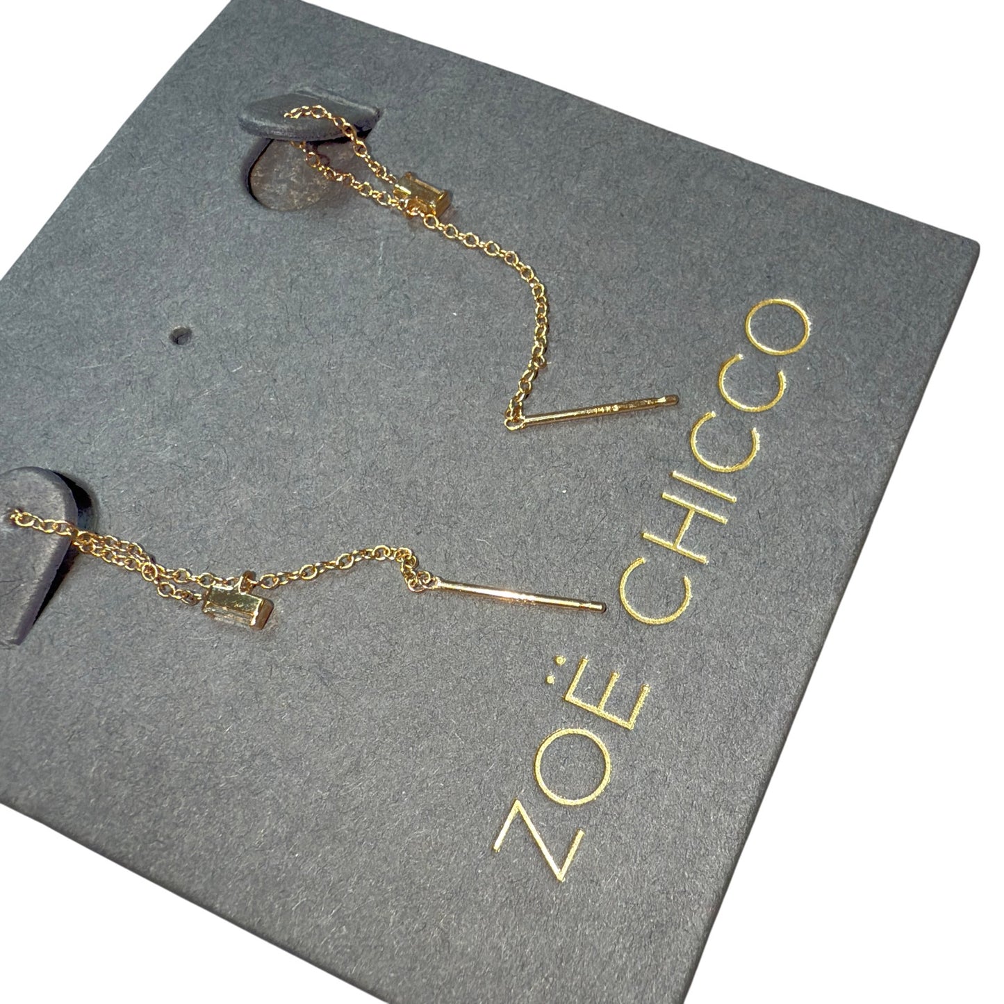 ZOE CHICCO 14k Gold Baguette Diamond Earrings