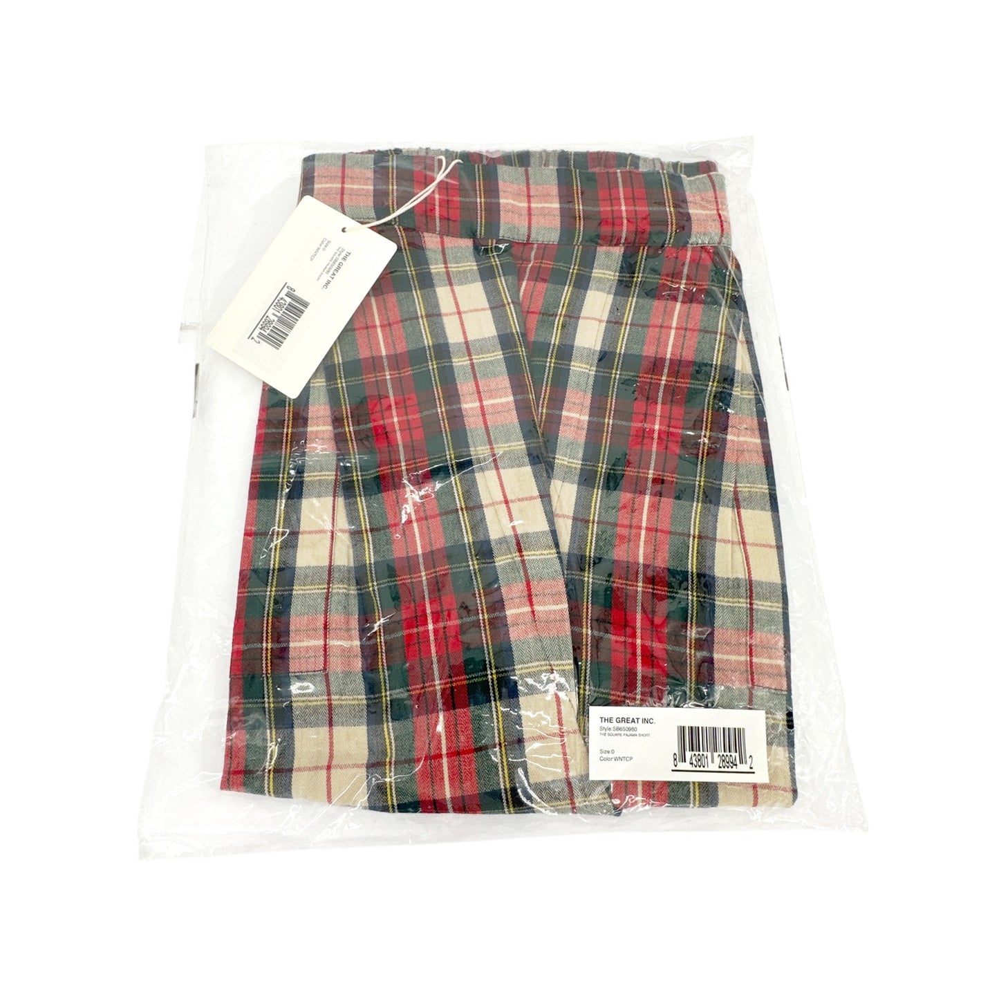 THE GREAT. The Square Pajama Short. In Winter Cabin Plaid 0|XS