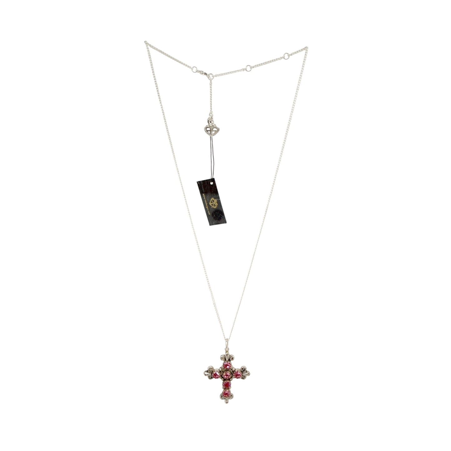 VIRGINS SAINTS & ANGELS VSA Addie Charm Necklace Silver & Pink