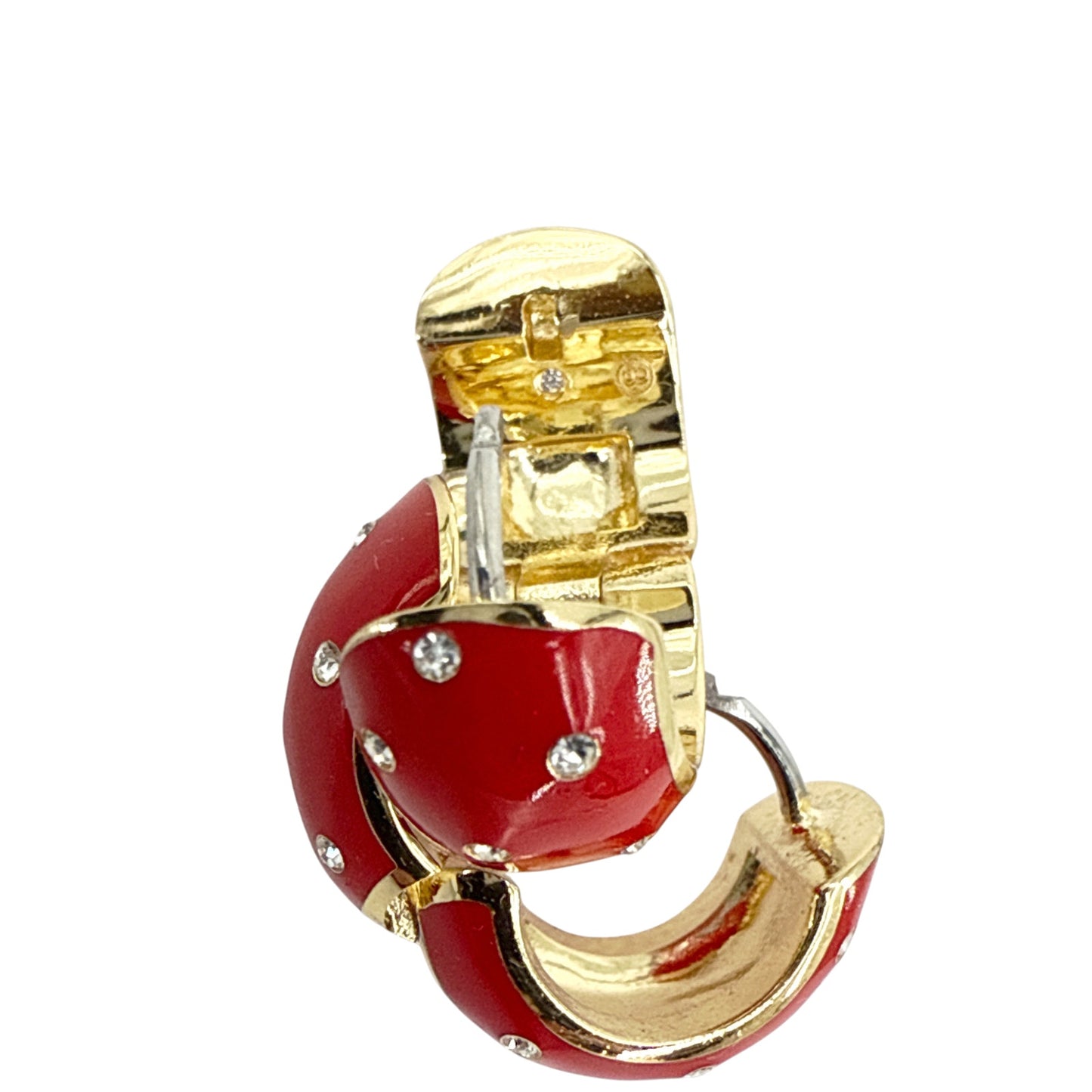 GORJANA Noel Shimmer Huggies in Gold & Red