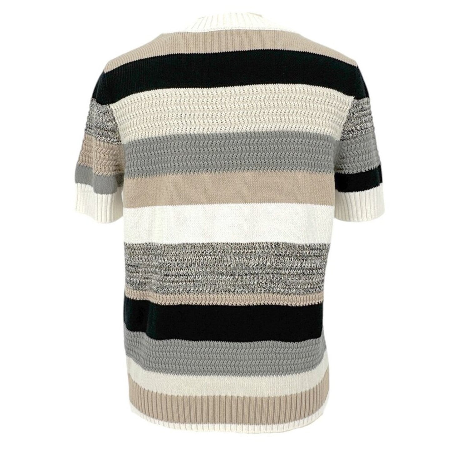 AKRIS PUNTO Striped Short Sleeve Crewneck Sweater 8|M