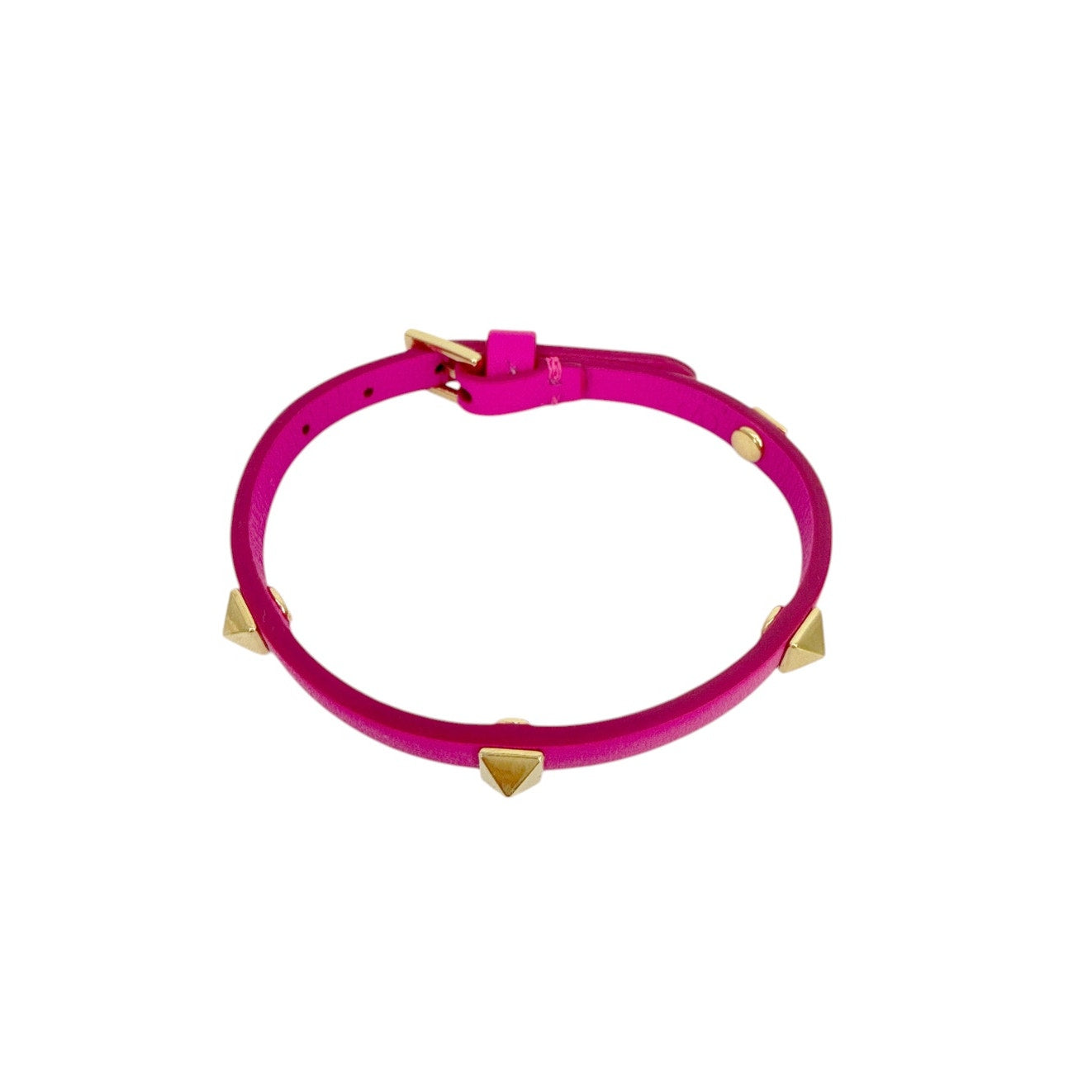 VALENTINO GARAVINO Rockstud Leather Bracelet in Pink