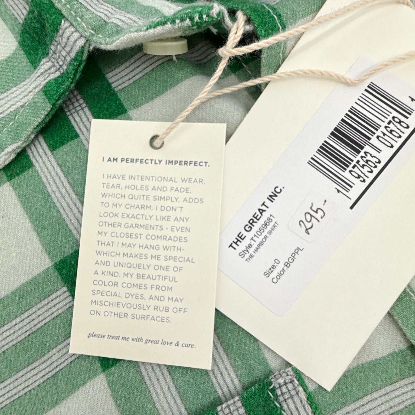 THE GREAT. The Harbor Shirt in Bright Green Pioneer Plaid 0|XS