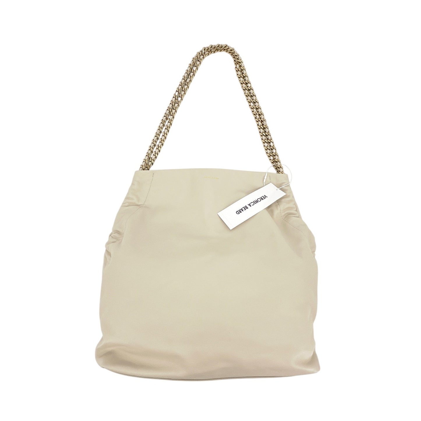 VERONICA BEARD Leather Slouch Bag in Ivory