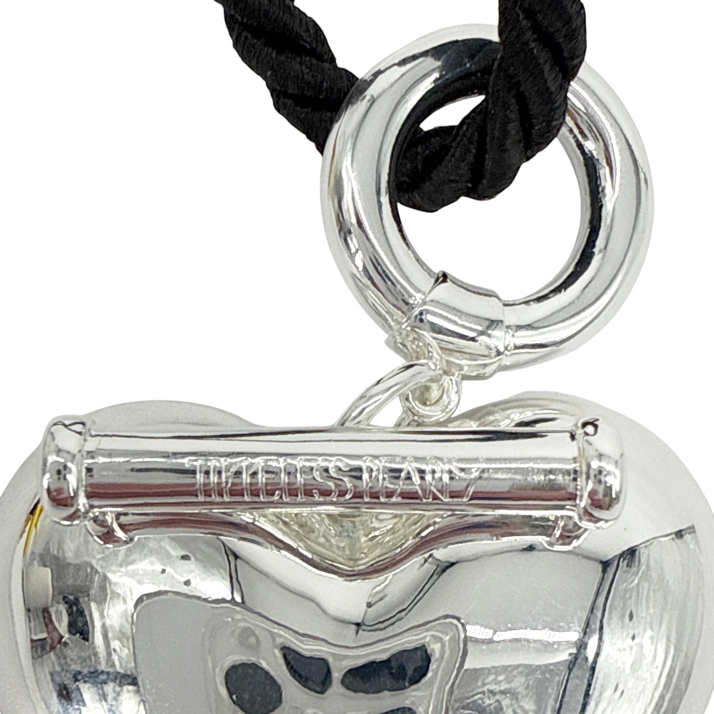 TIMELESS PEARLY Black Cord Necklace with Silver Heart