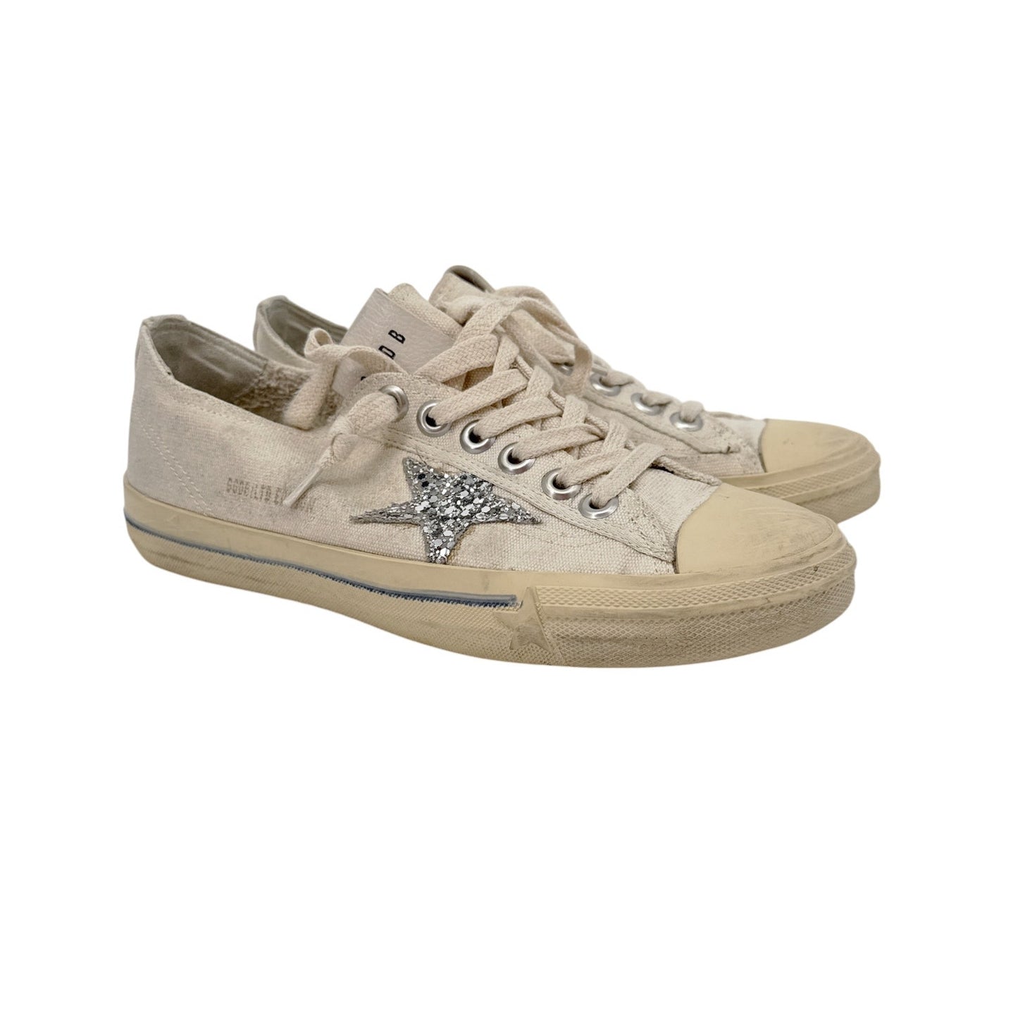 GOLDEN GOOSE V-Star Canvas Glitter Star 37
