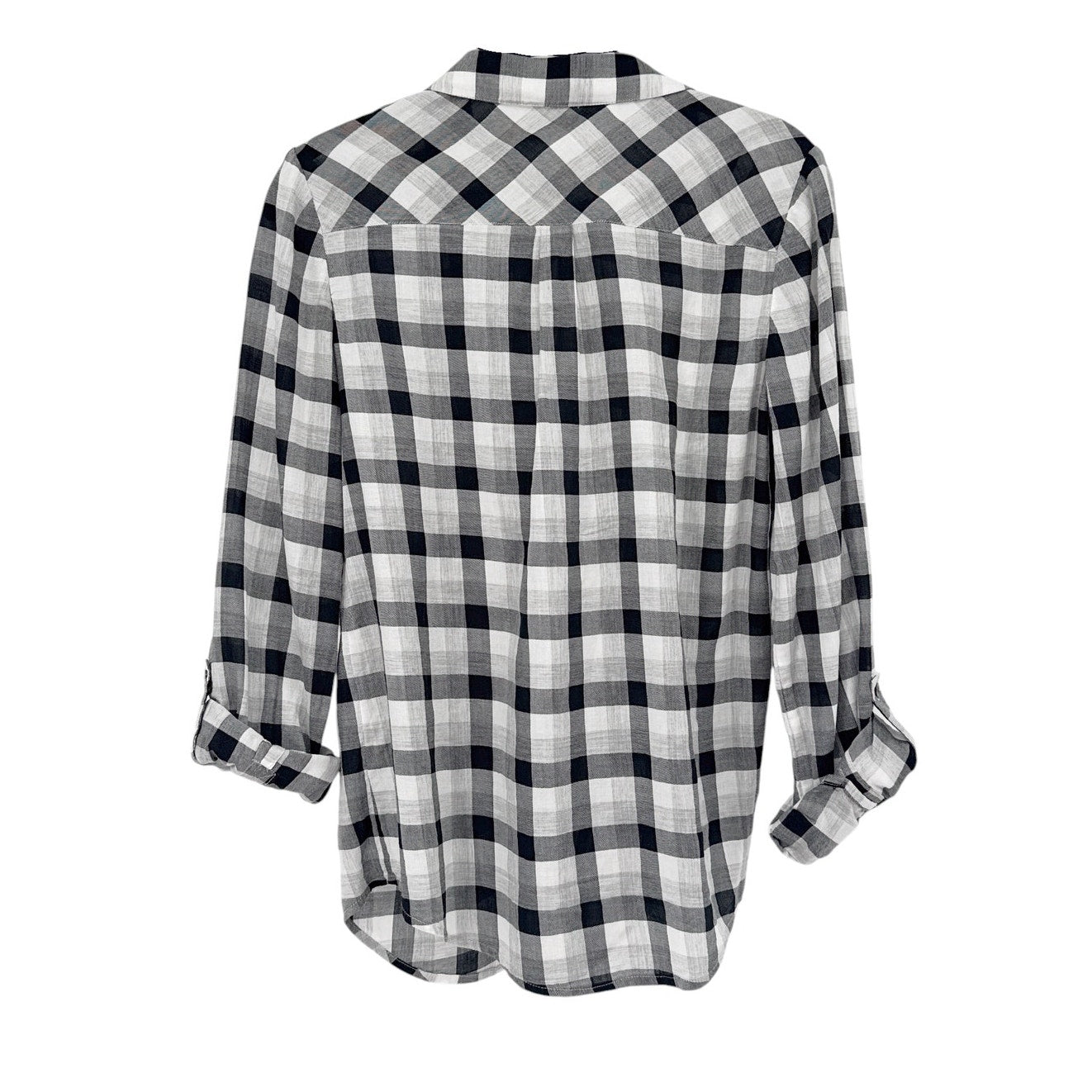 JOIE Katrine Plaid Shirt in Black & White XS