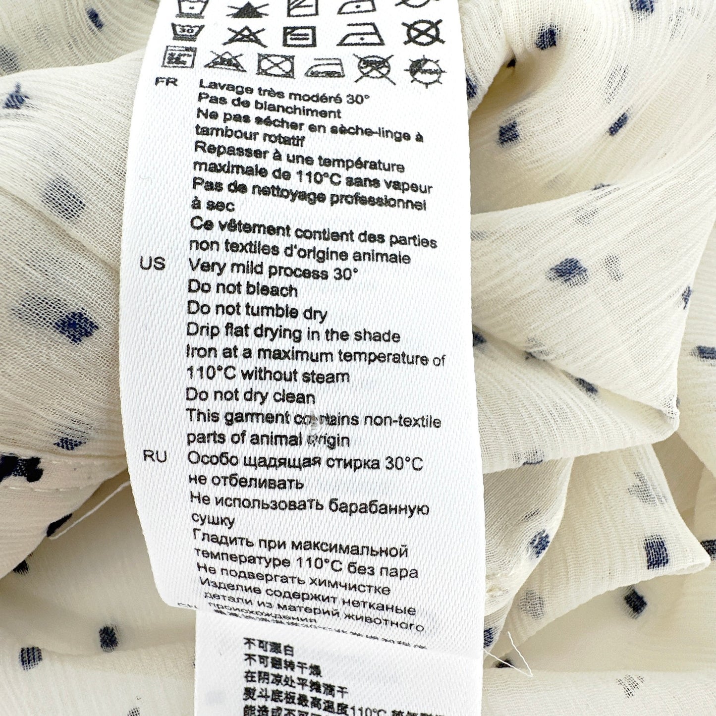 SANDRO Noelle Jabot Detail Swiss Dot Blouse 2|M