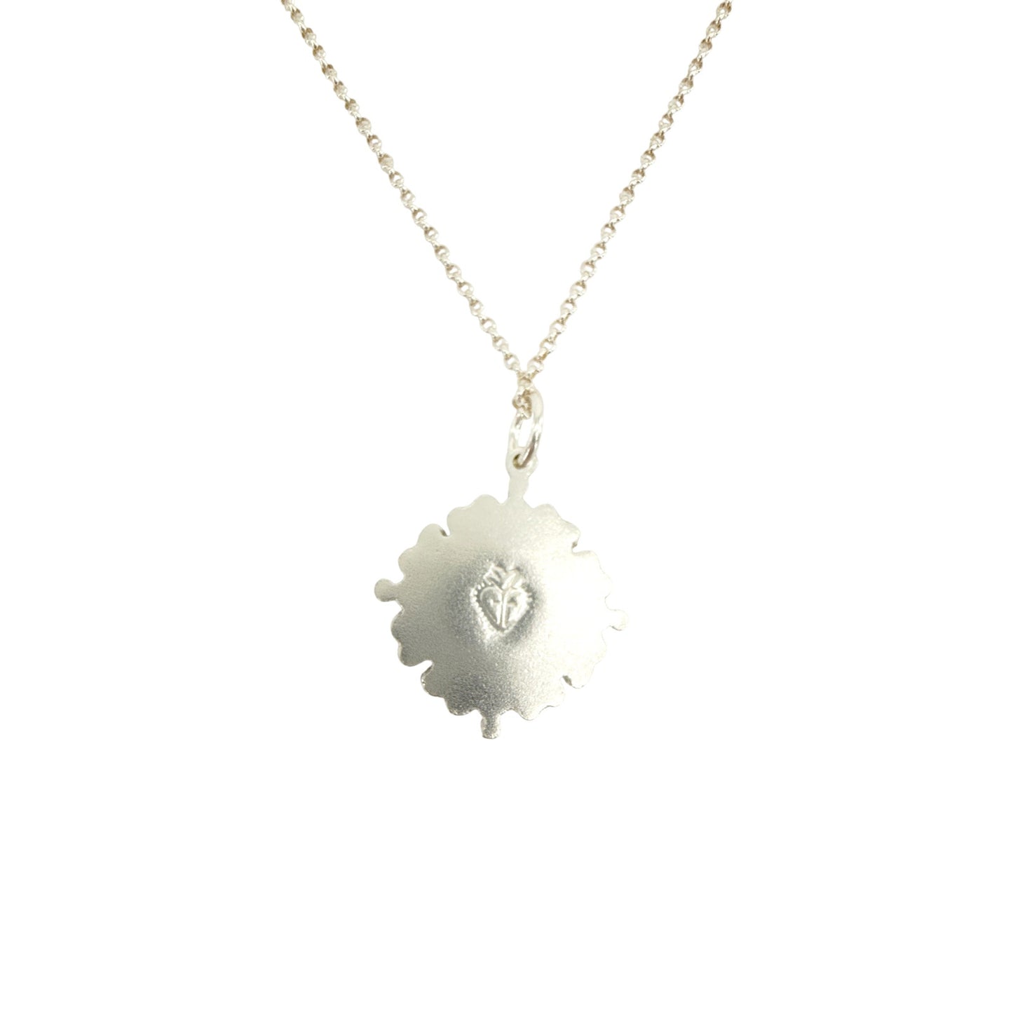 VIRGINS SAINTS & ANGELS VSA Petite Cloister Sacred Heart Charm SS Necklace