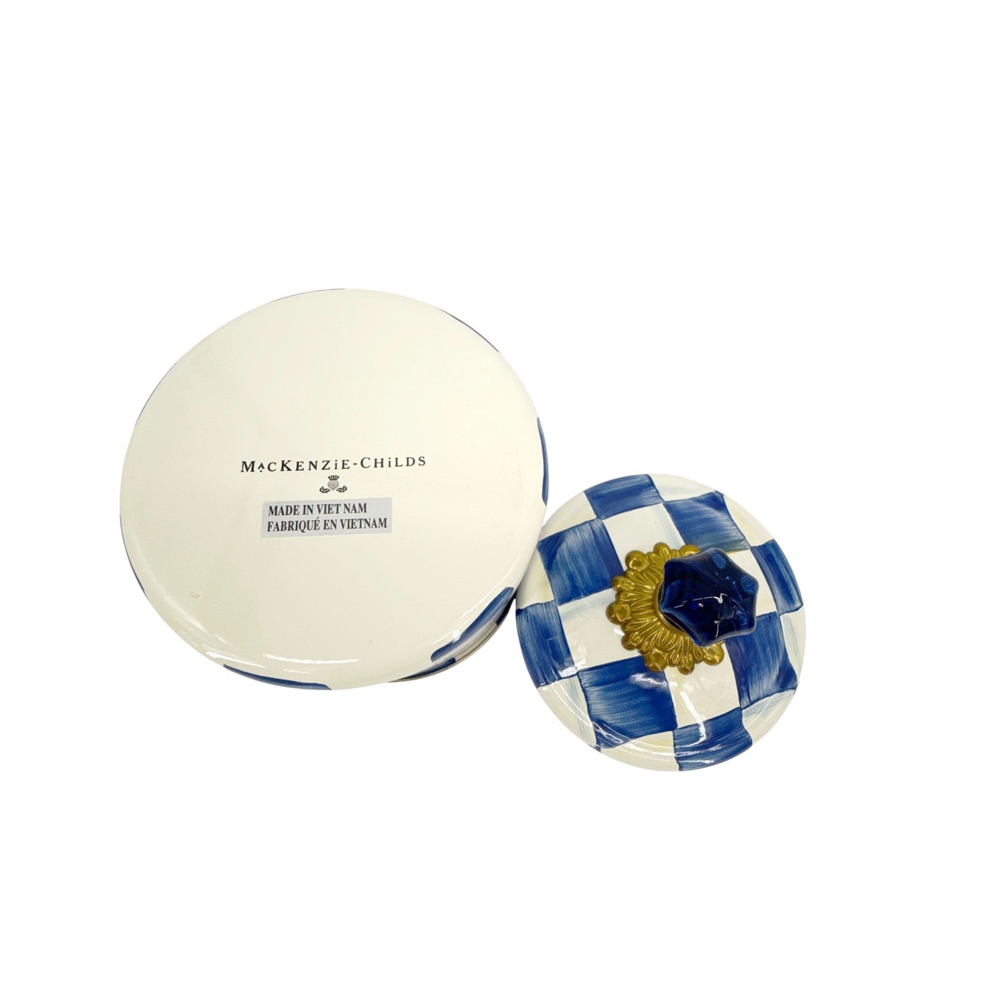 MACKENZIE-CHILDS Royal Check Canister Small
