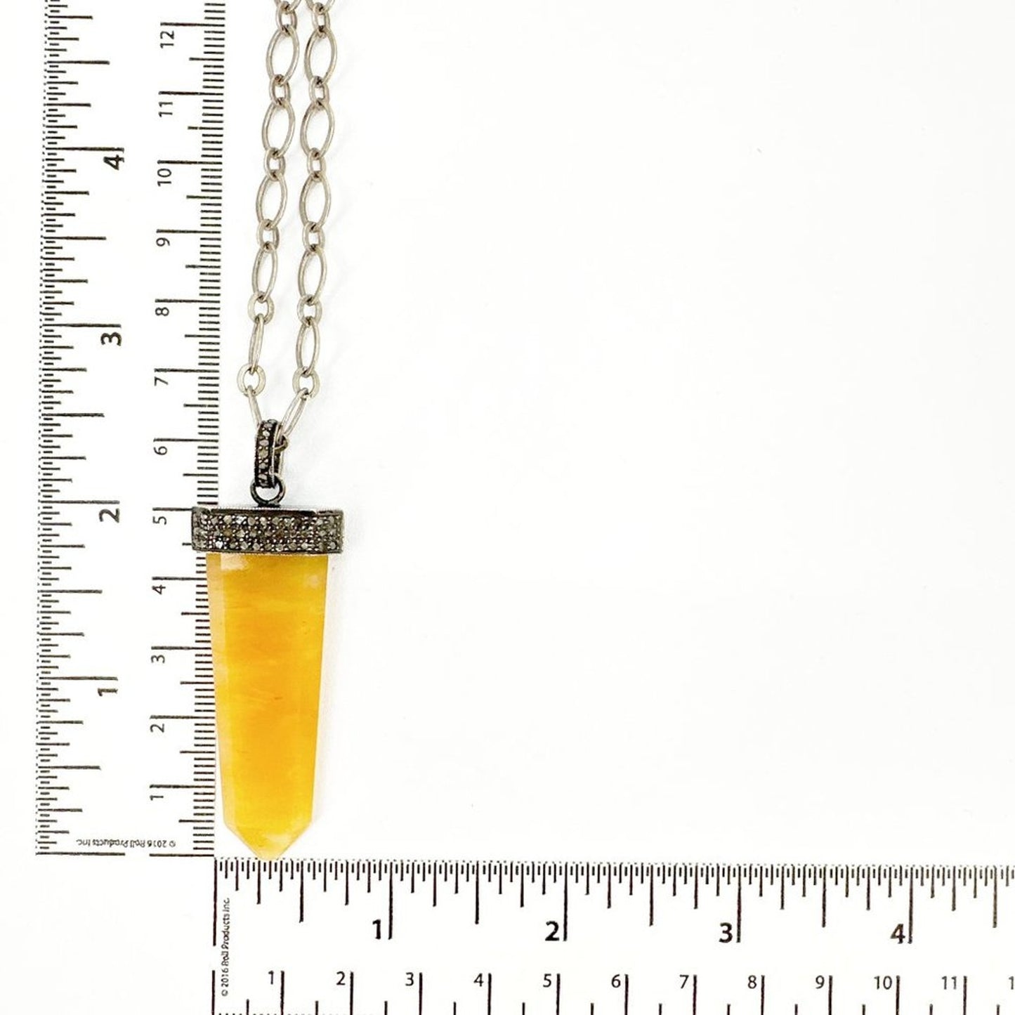 JULIE ZANCANELLI Diamond Pave Yellow Arrow Pendant