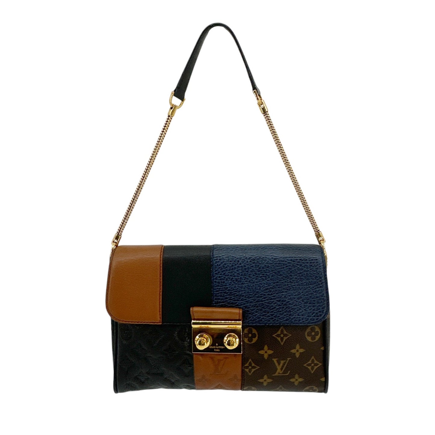 LOUIS VUITTON Limited Edition Monogram Blocks Pochette Plate Marine
