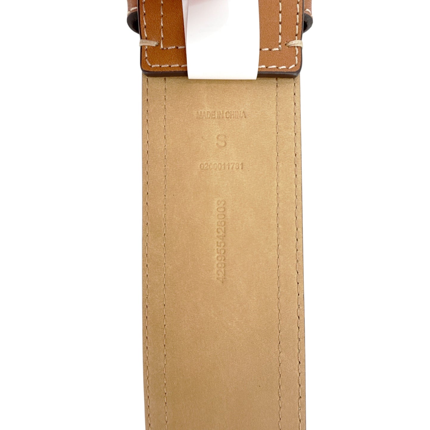 POLO RALPH LAUREN Elongated-Buckle Leather Belt in Cuoio & Silver S