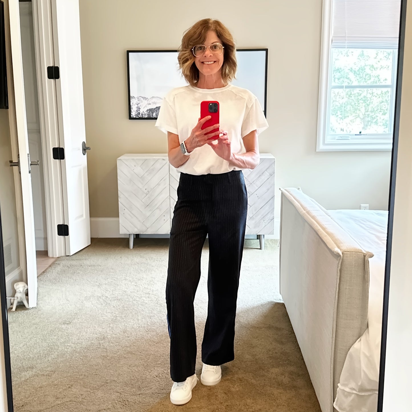 MIRA MIKATI Glitter Pinstripe Wide Leg Trousers 2