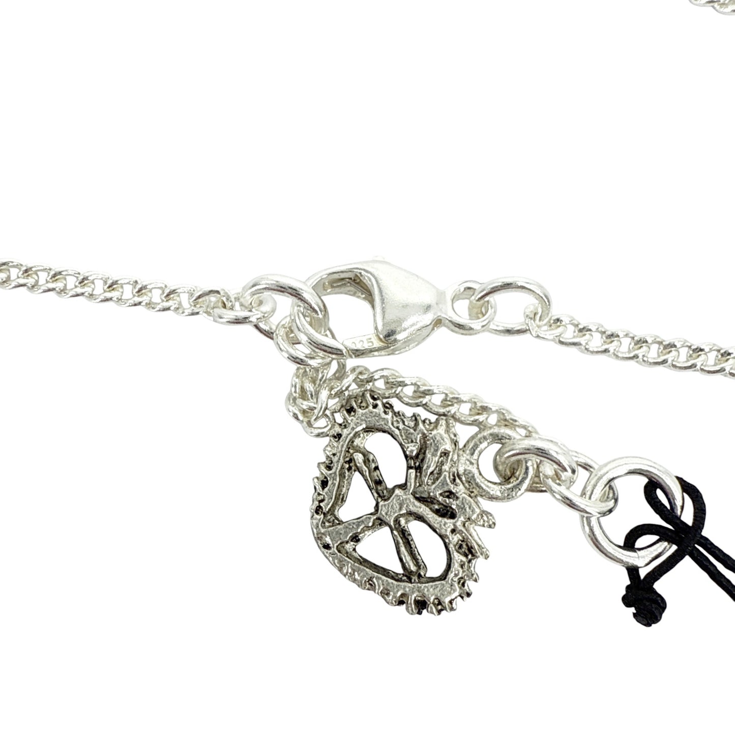 VIRGINS SAINTS & ANGELS VSA Sacred Heart Logo Charm Necklace in Silver