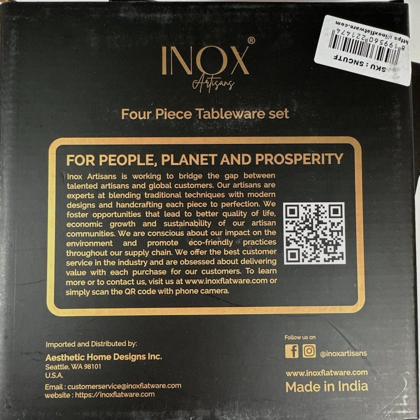 INOX ARTISANS Sundance Table Forks 4 Pc. Set in Copper & Stainless