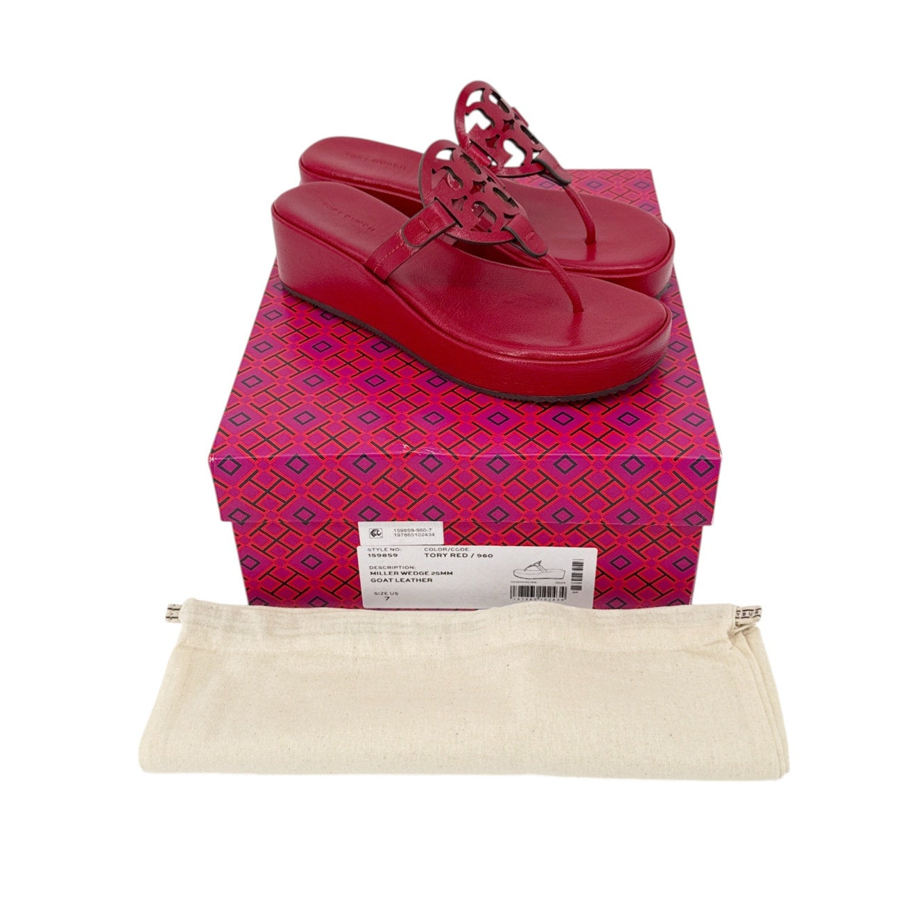 TORY BURCH Miller Wedge Sandal in Tory Red 7