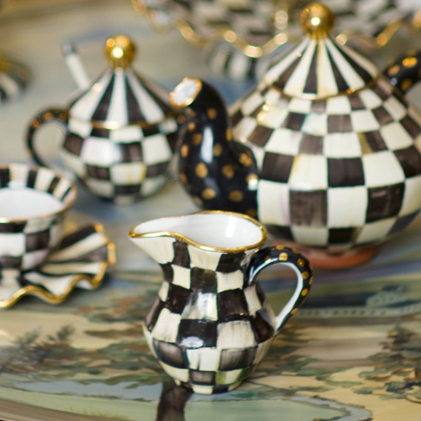 MACKENZIE-CHILDS Courtly Check Ceramic Creamer