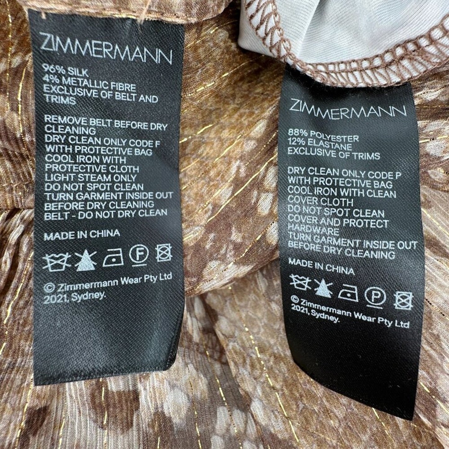 ZIMMERMANN Snake Print Midi Dress 0