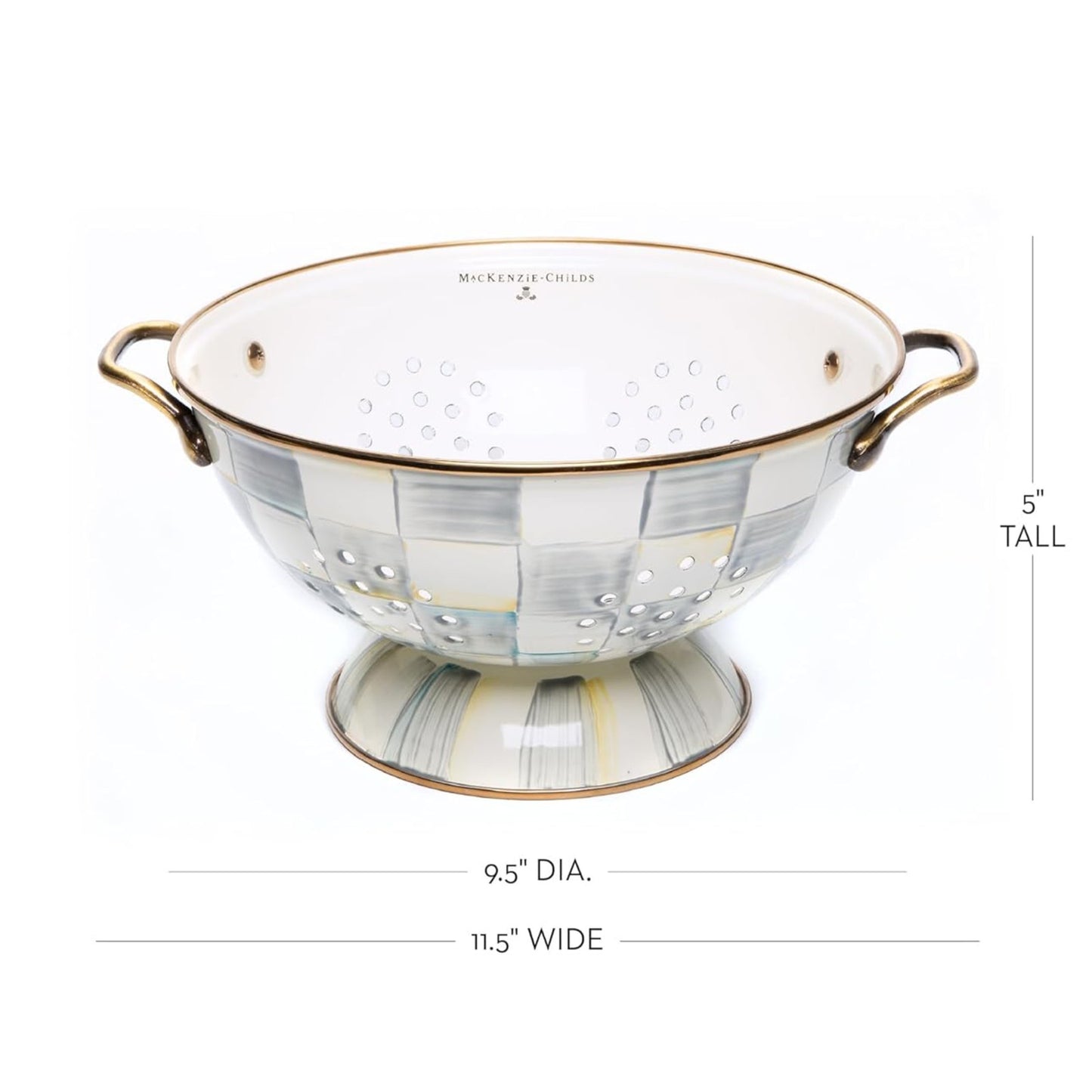 MACKENZIE-CHILDS Sterling Check Colander Large