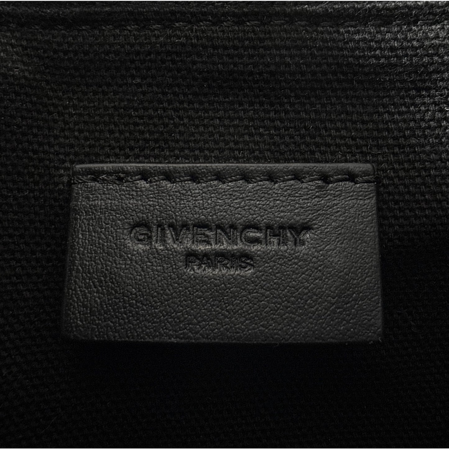 GIVENCHY Pandora Cube Pouch Leather Bag & Strap in Webbing in Black