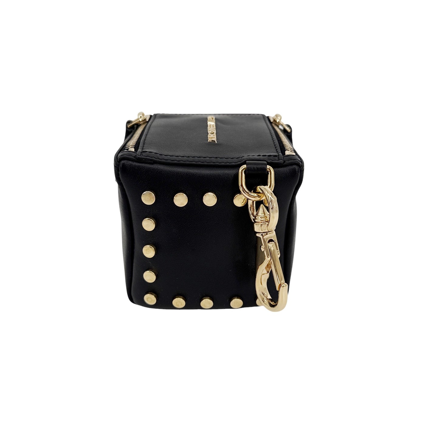 GIVENCHY Pandora Cube Pouch Leather Bag & Strap in Webbing in Black