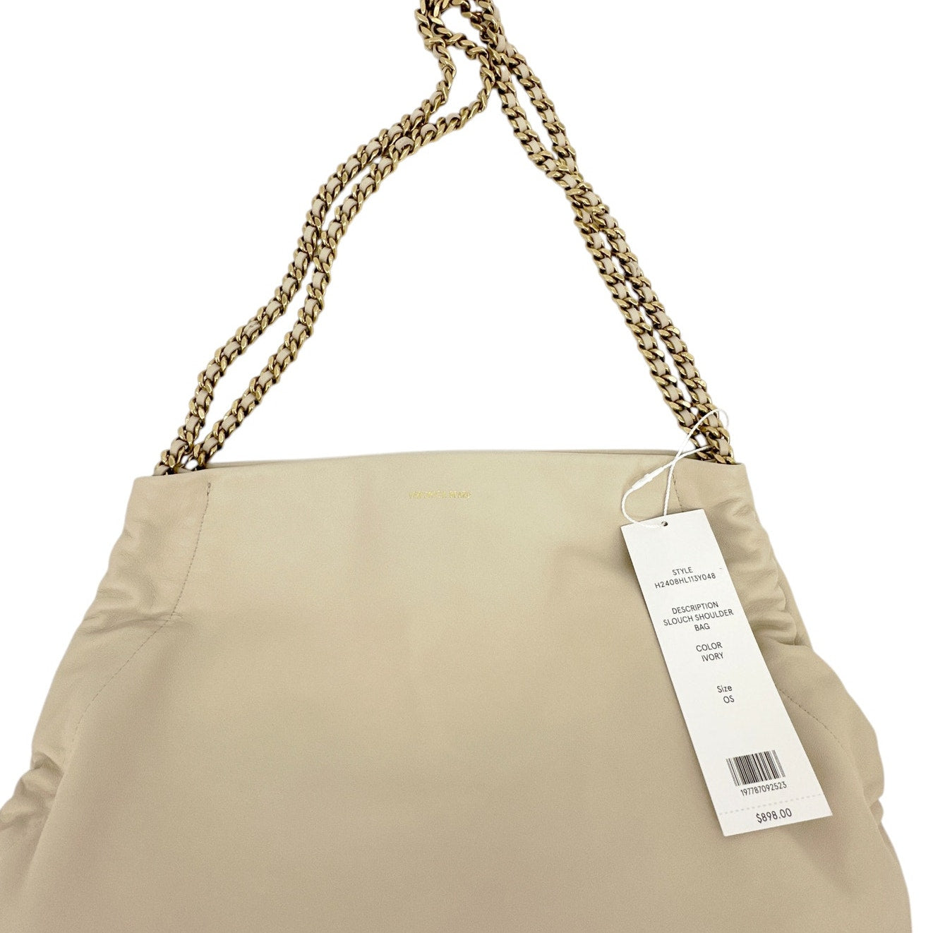 VERONICA BEARD Leather Slouch Bag in Ivory