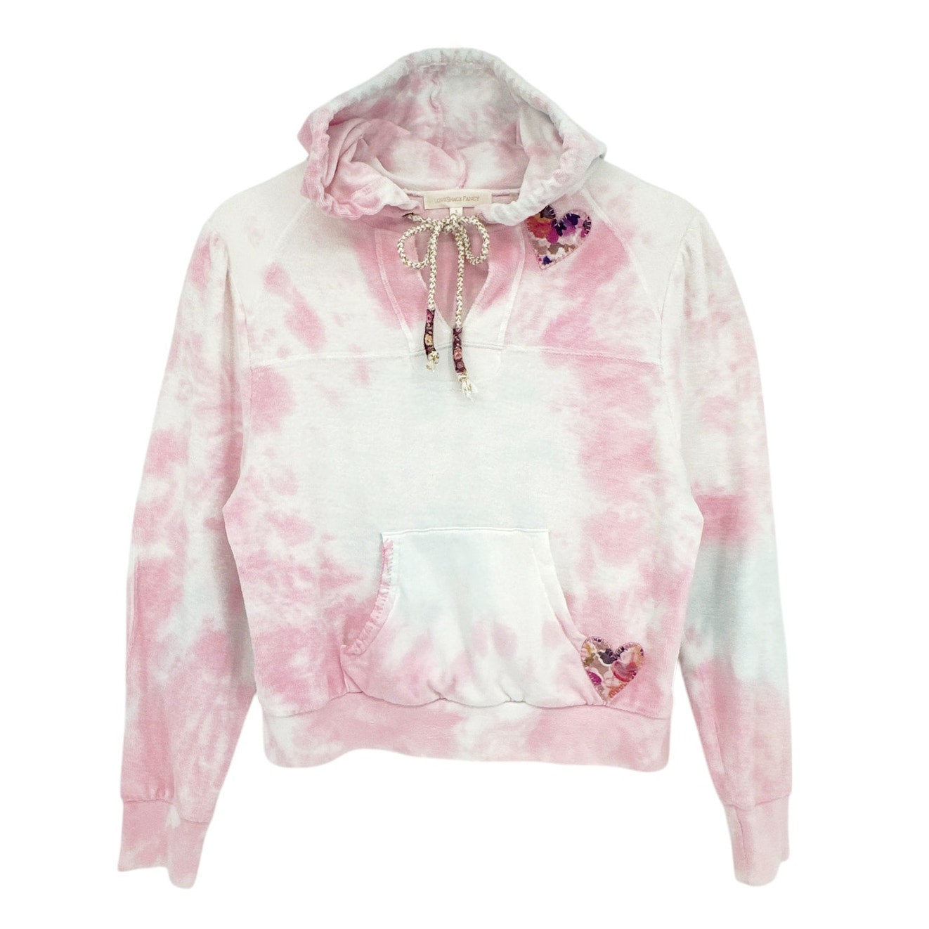 LOVESHACKFANCY Kirby Tie Dyed Terry Hoodie In Cherry Fizz S