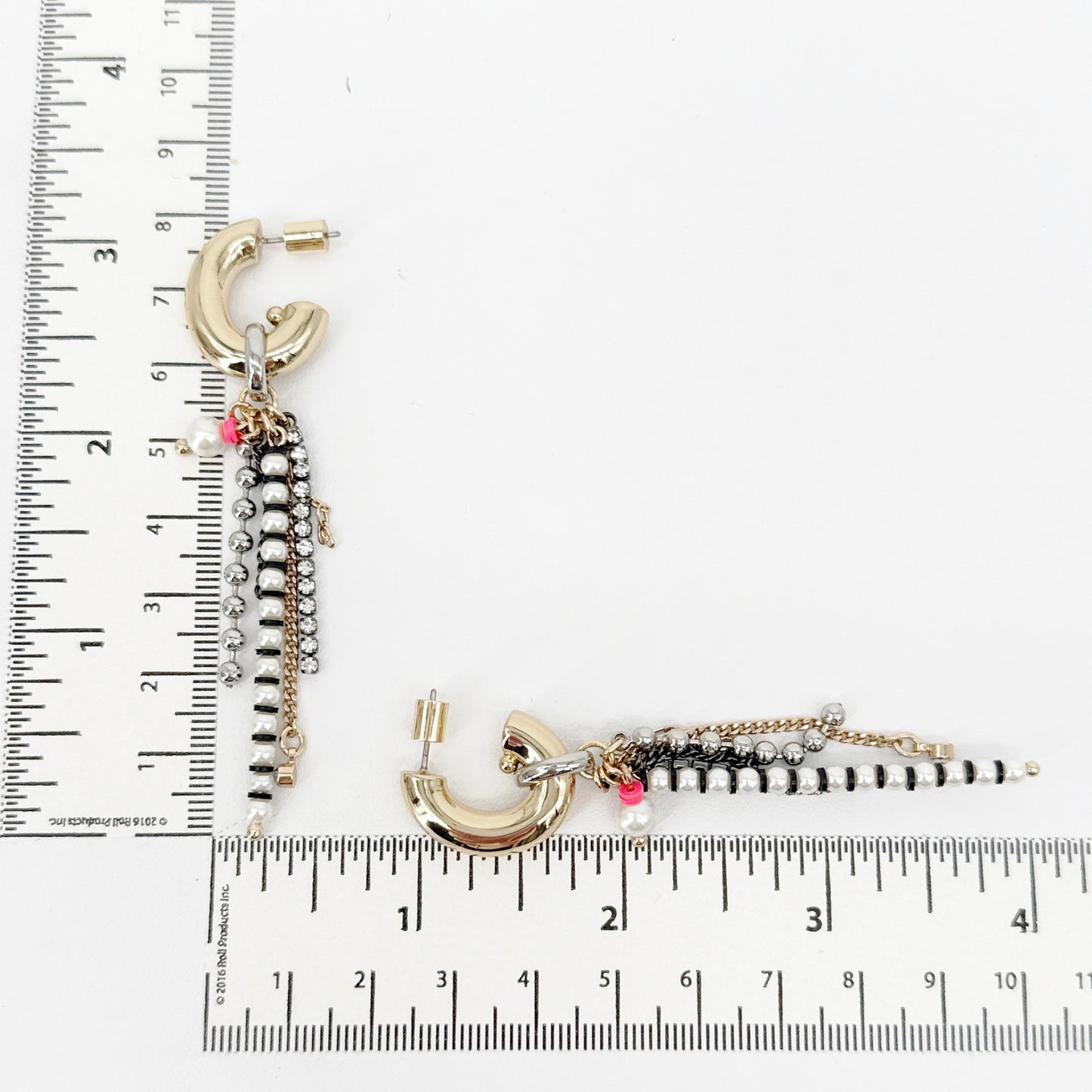 ELSIE FRIEDA Small Fringe Hoop Razzle Dazzle Earrings