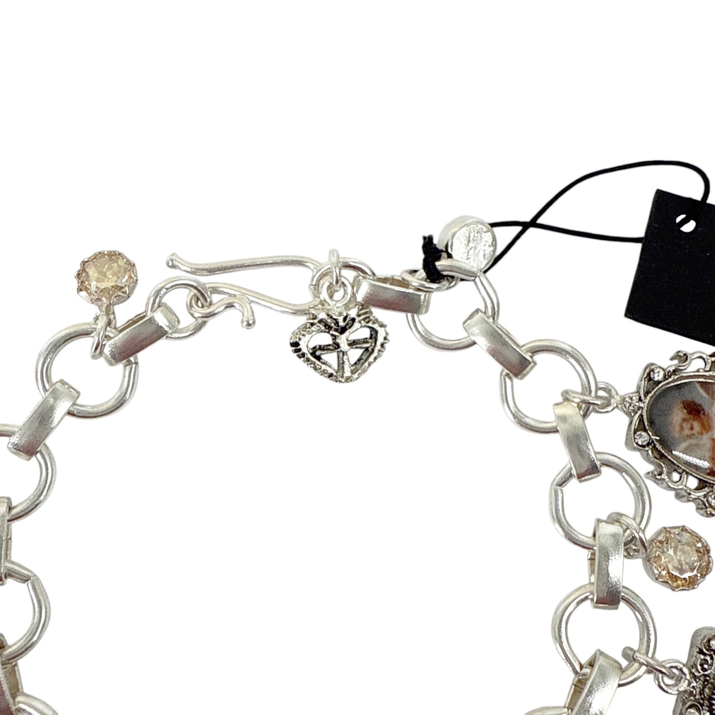 VIRGINS SAINTS & ANGELS VSA Retablo Framed Charm Bracelet Silver