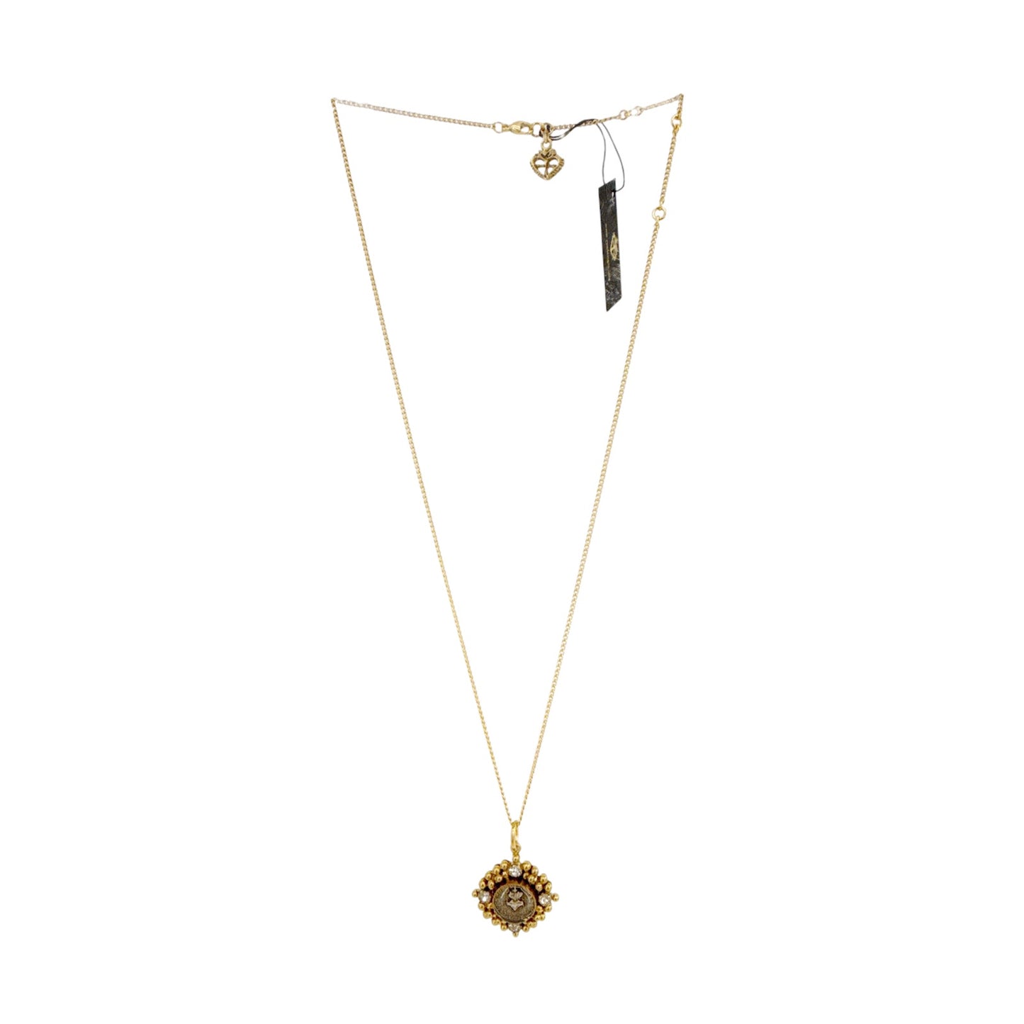 VIRGINS SAINTS & ANGELS VSA Petite Cloister Charm Sacred Heart Necklace in Gold